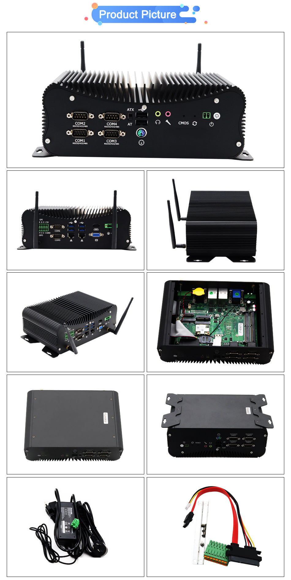 Hummlink G8 Fanless Industrial Mini PC | Intel Core i5-8250U / i7-8560U / i5-10210U / i7-10510U | Dual 2.5G LAN | 6 COM | RS422/RS485 | GPIO | Industrial Automation