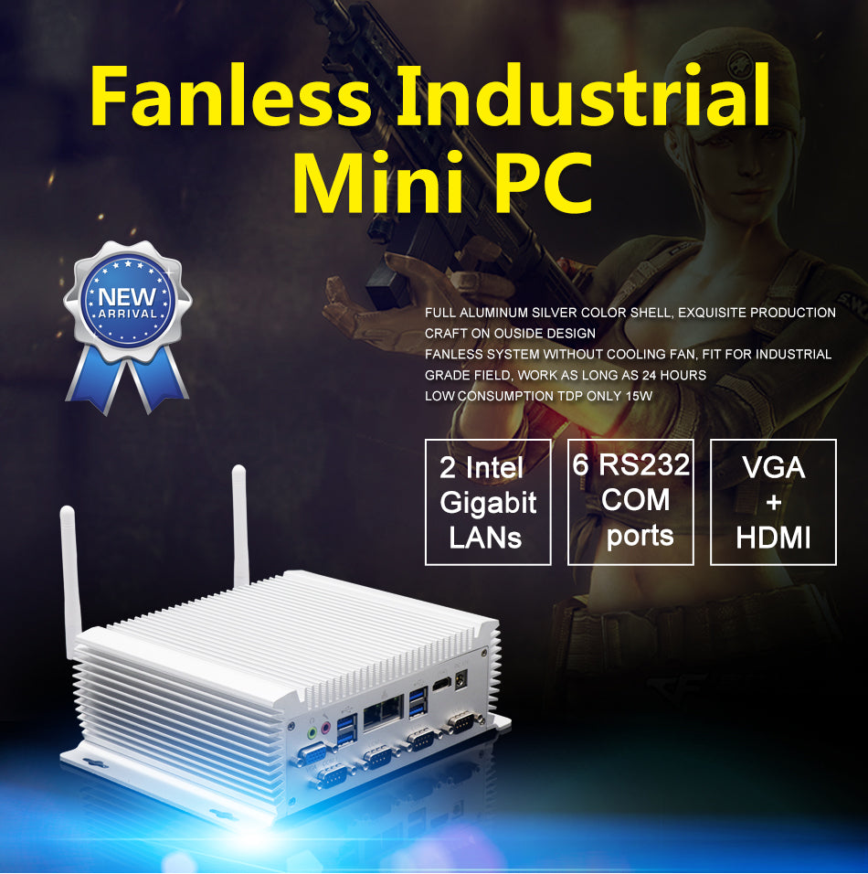 Hummlink G1 Fanless Industrial Mini PC | Intel Core i5/i7-4200U/4500U | Dual LAN | 2×COM | Windows 11 Pro