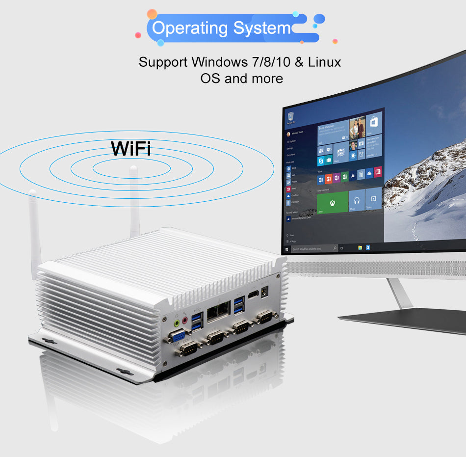 Hummlink G1 Fanless Industrial Mini PC | Intel Core i5/i7-4200U/4500U | Dual LAN | 2×COM | Windows 11 Pro