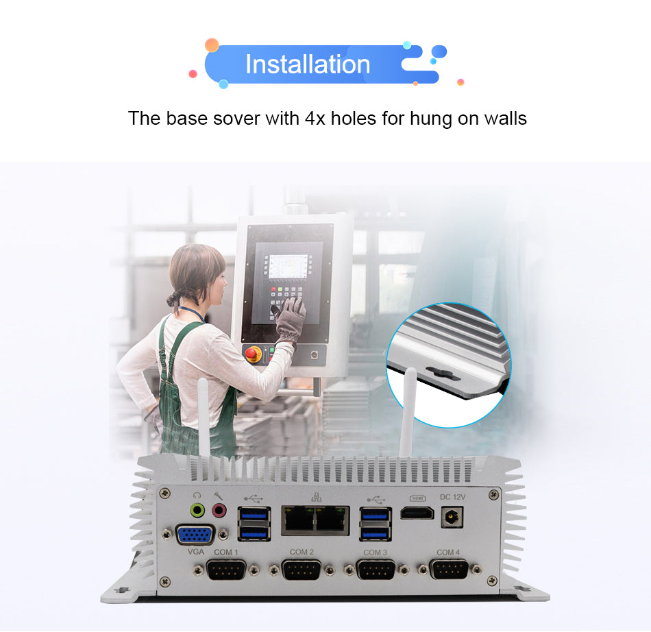 Hummlink G1 Fanless Industrial Mini PC | Intel Core i5/i7-4200U/4500U | Dual LAN | 2×COM | Windows 11 Pro