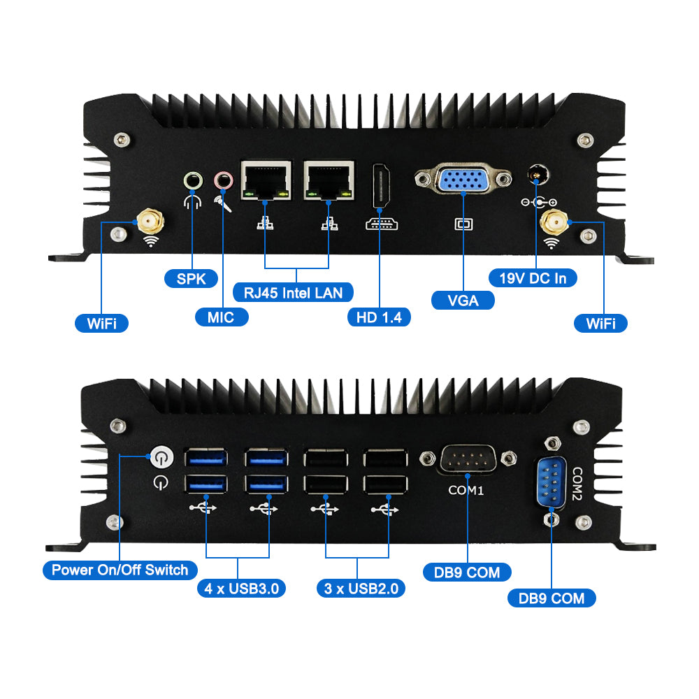 Hummlink G12 Fanless Industrial Mini PC | Intel Core i3-1215U / i5-1235U / i7-1255U | Dual LAN | 2 COM | HDMI 2.0 | Kiosk & Industrial Automation