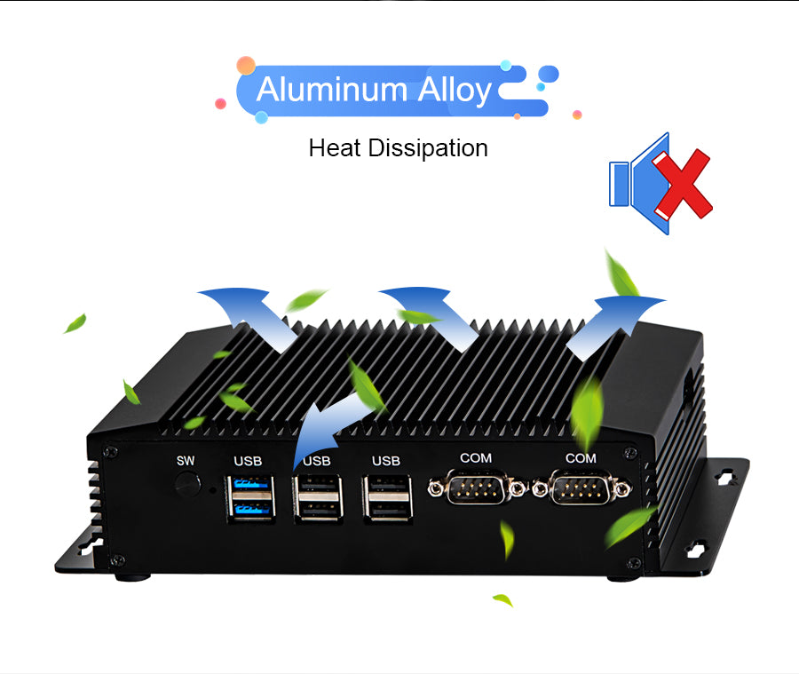Fanless Industrial Mini PC Intel Pentium N3520 8G D3 128G SSD Windows/Linux For Car Parking System