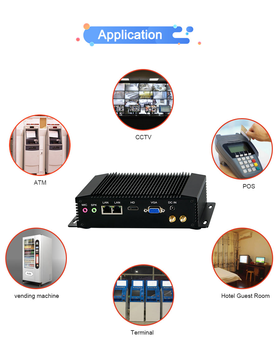 Fanless Industrial Mini PC Intel Pentium N3520 8G D3 128G SSD Windows/Linux For Car Parking System