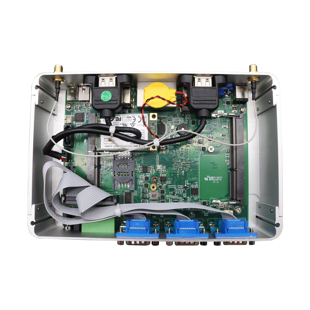 Fanless Industrial Mini PC Intel N100 |8G DDR4|256G SSD|Dual Lan|6 Com |6SUB|Dual Display for Car Parking System