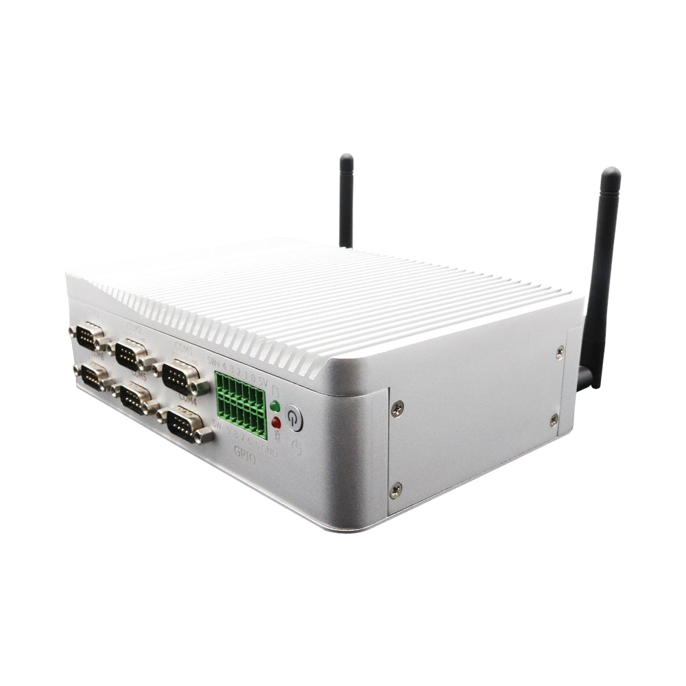Fanless Industrial Mini PC Intel N100 |8G DDR4|256G SSD|Dual Lan|6 Com |6SUB|Dual Display for Car Parking System