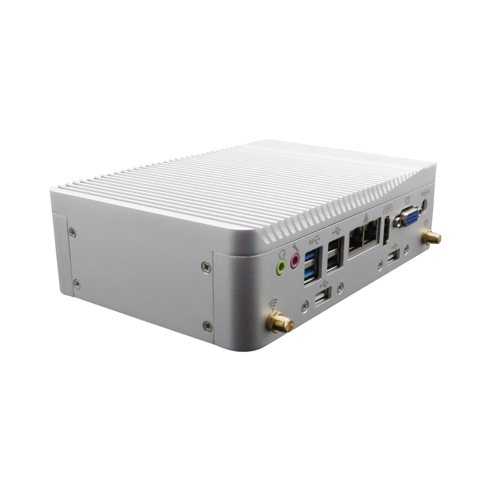 Fanless Industrial Mini PC Intel N100 |8G DDR4|256G SSD|Dual Lan|6 Com |6SUB|Dual Display for Car Parking System
