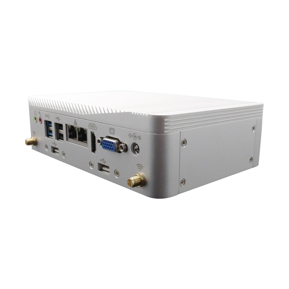 Fanless Industrial Mini PC Intel N100 |8G DDR4|256G SSD|Dual Lan|6 Com |6SUB|Dual Display for Car Parking System
