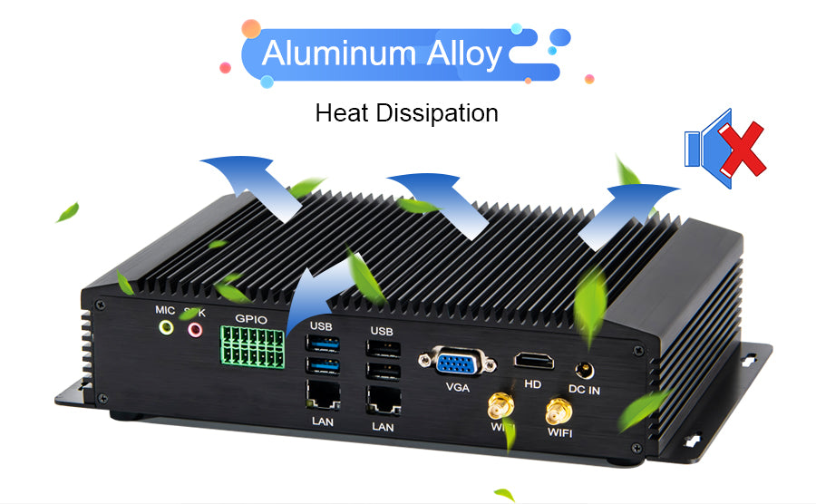 Hummlink G5 Fanless Industrial Mini PC | Intel Core i5-4200U / i7-4650U | Dual 2.5G LAN | 6 COM | LPT | GPIO | Industrial Automation