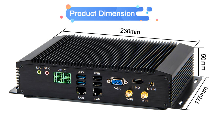 Hummlink G5 Fanless Industrial Mini PC | Intel Core i5-4200U / i7-4650U | Dual 2.5G LAN | 6 COM | LPT | GPIO | Industrial Automation
