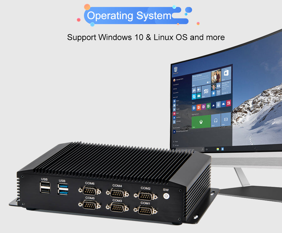 Hummlink G5 Fanless Industrial Mini PC | Intel Core i5-4200U / i7-4650U | Dual 2.5G LAN | 6 COM | LPT | GPIO | Industrial Automation