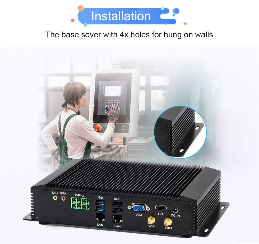 Hummlink G5 Fanless Industrial Mini PC | Intel Core i5-4200U / i7-4650U | Dual 2.5G LAN | 6 COM | LPT | GPIO | Industrial Automation