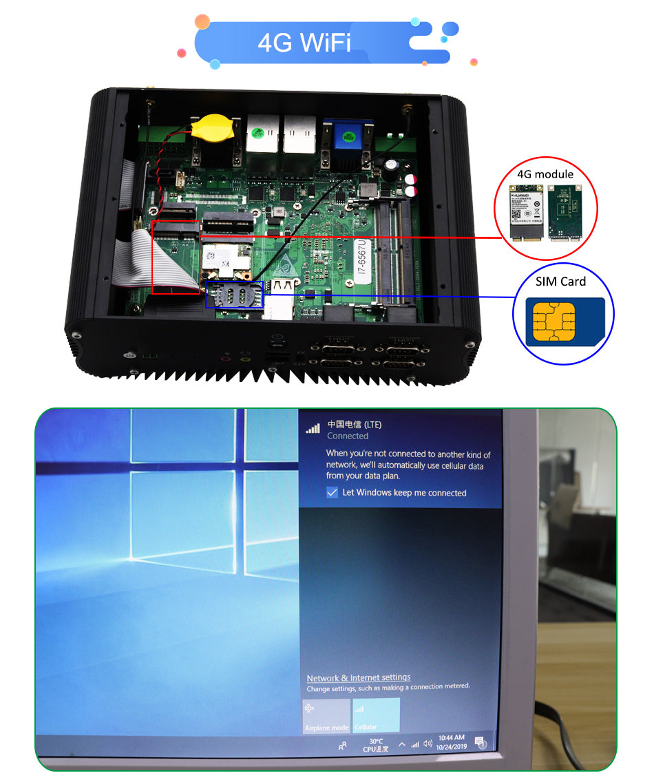 Hummlink G8 Fanless Industrial Mini PC | Intel Core i5-8250U / i7-8560U / i5-10210U / i7-10510U | Dual 2.5G LAN | 6 COM | RS422/RS485 | GPIO | Industrial Automation