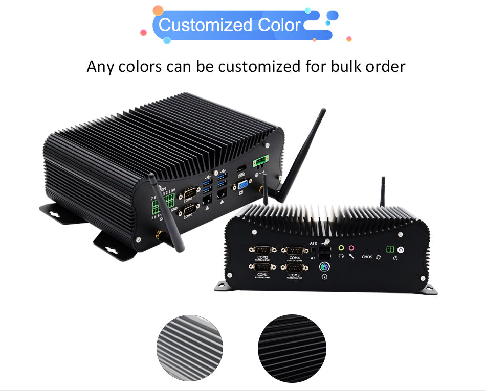 Hummlink G8 Fanless Industrial Mini PC | Intel Core i5-8250U / i7-8560U / i5-10210U / i7-10510U | Dual 2.5G LAN | 6 COM | RS422/RS485 | GPIO | Industrial Automation